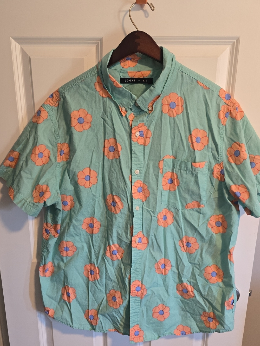 Edgar Mint Floral Short-Sleeve Button-Down Shirt